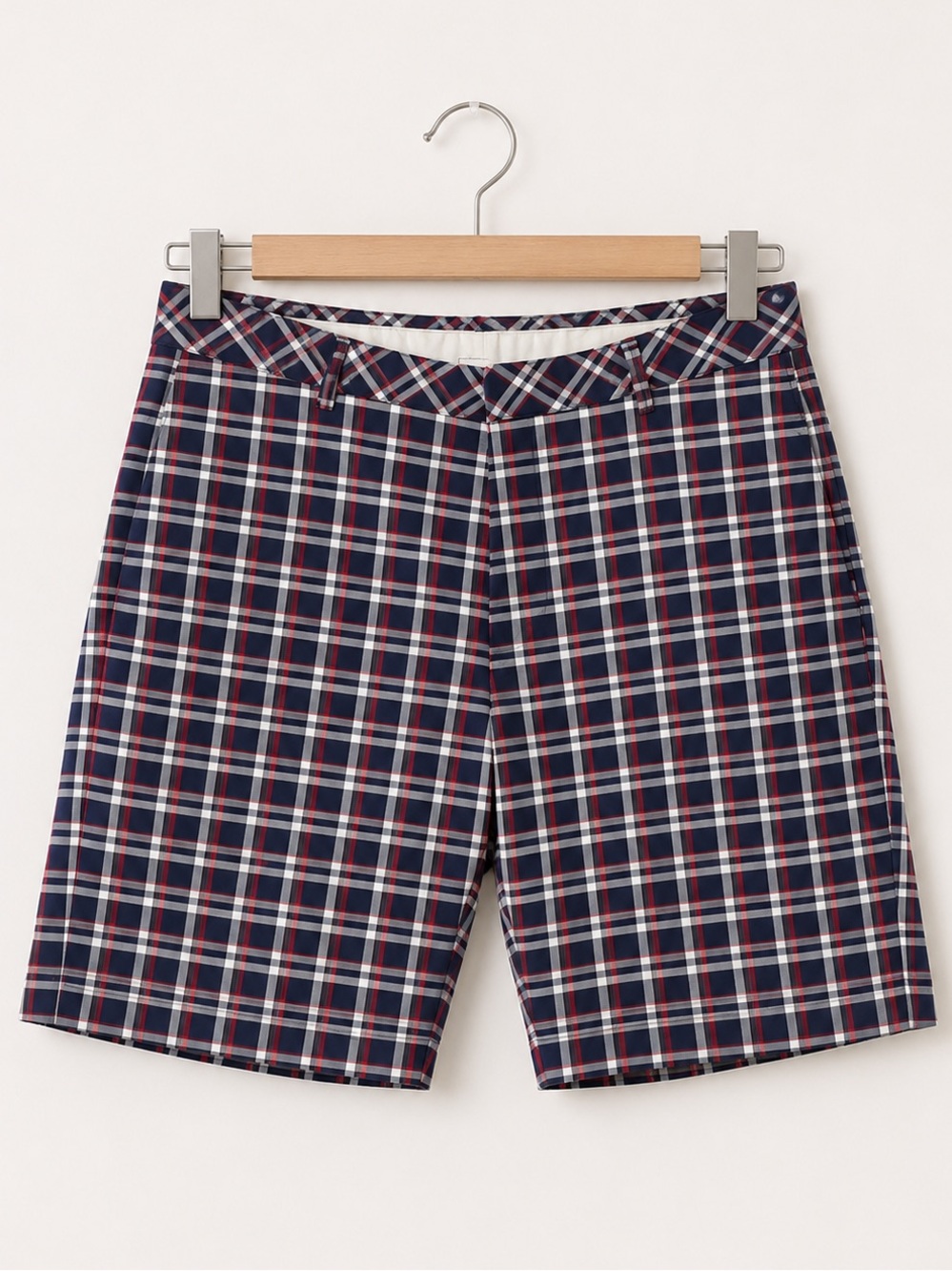 Walter Hagen Men's Plaid Golf Performance Shorts Dri Fit Navy Red Preppy Size 32